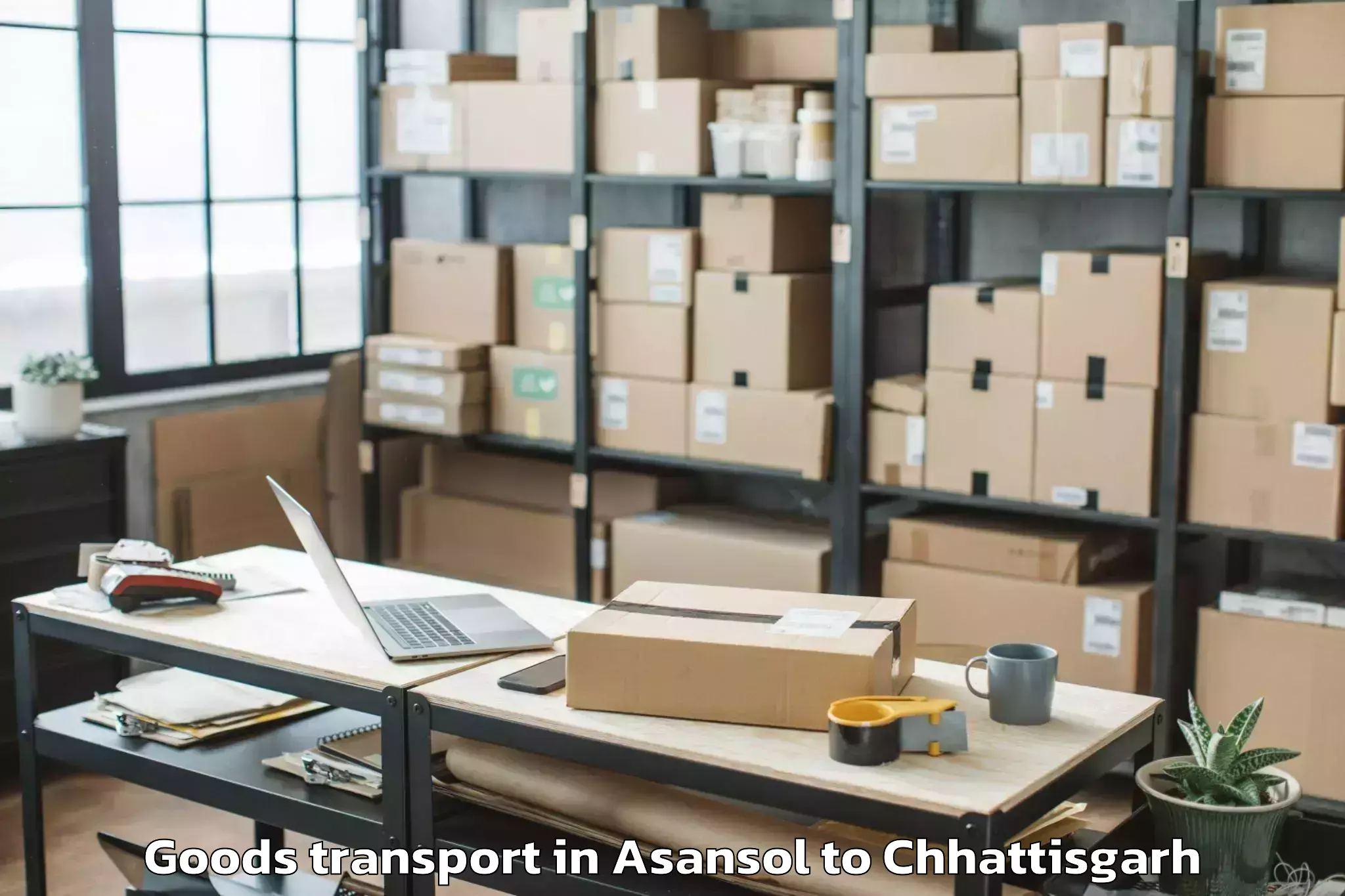 Book Asansol to Gharghoda Goods Transport